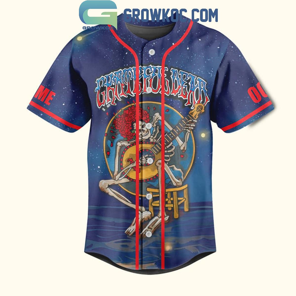 Grateful Dead Standing On The Moon Personalized Baseball Jersey baseball jersey product view 2