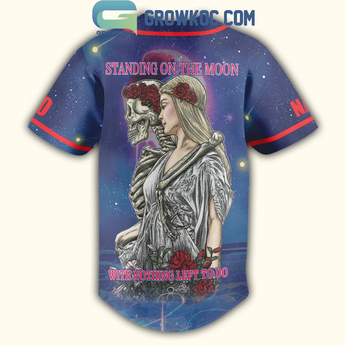 Grateful Dead Standing On The Moon Personalized Baseball Jersey baseball jersey product view 3