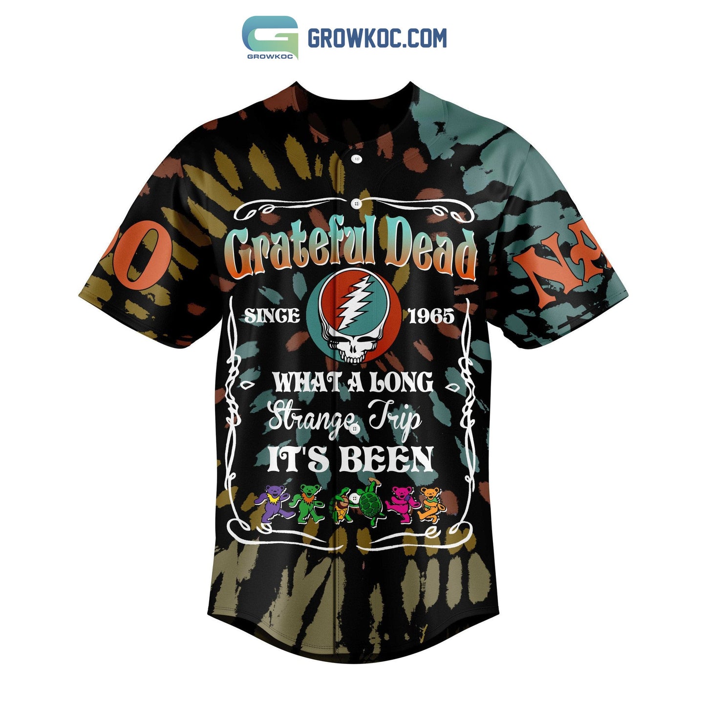 Grateful Dead What A Long Strange Trip It’s Been Personalized Baseball Jersey baseball jersey product view 2