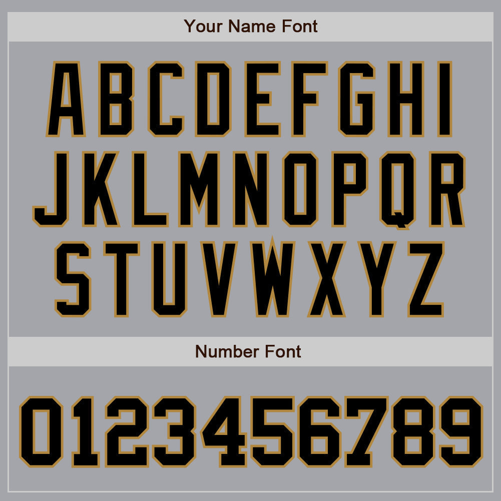 Custom Gray Black-Old Gold Authentic Baseball Jersey baseball jersey product view 4