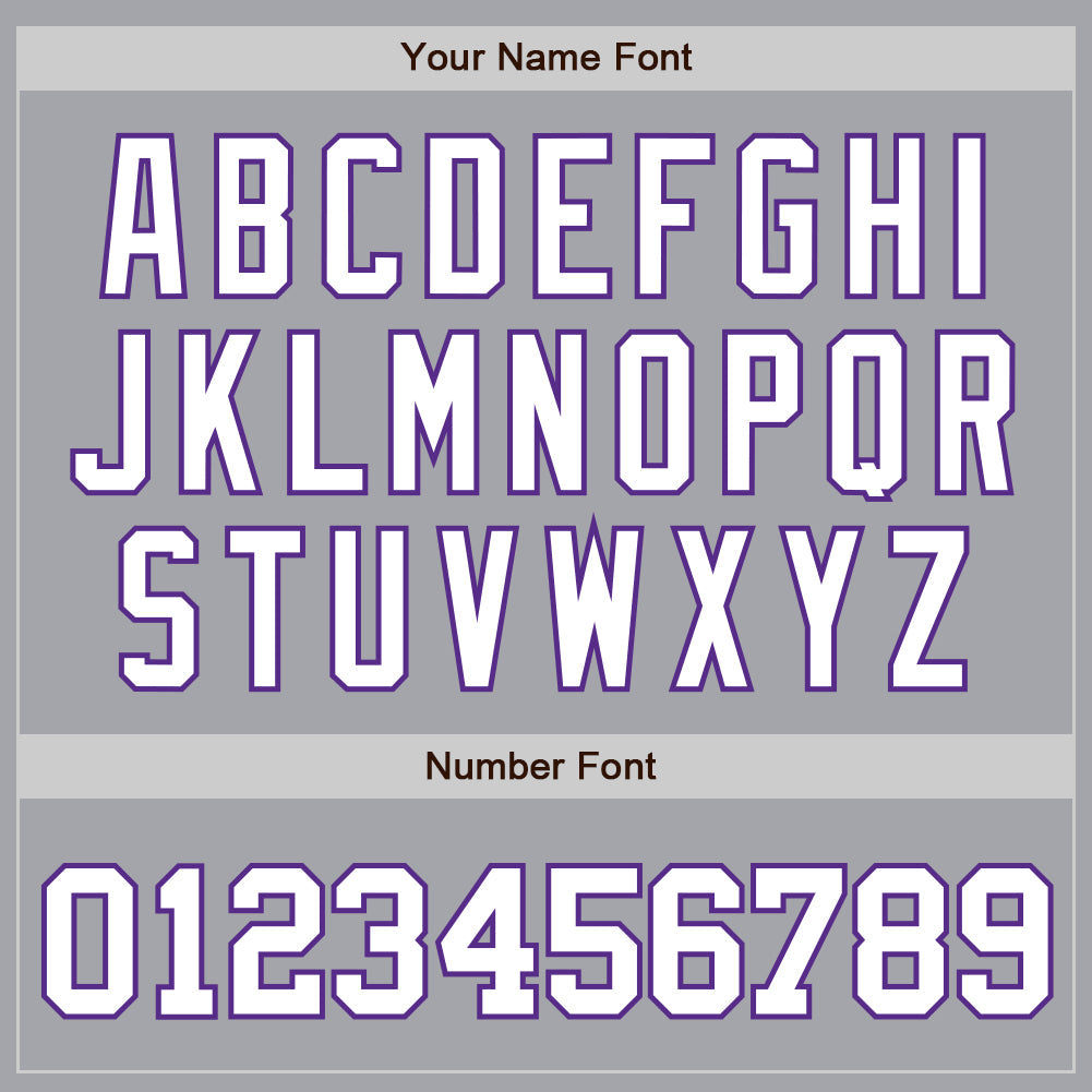 Custom Gray White-Purple Authentic Baseball Jersey baseball jersey product view 4