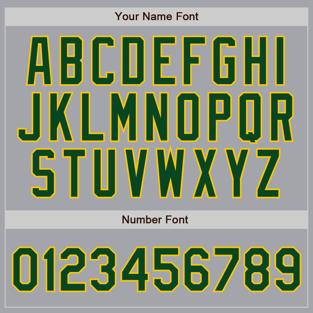 Custom Gray Green Pinstripe Green-Gold Authentic Baseball Jersey baseball jersey product view 4