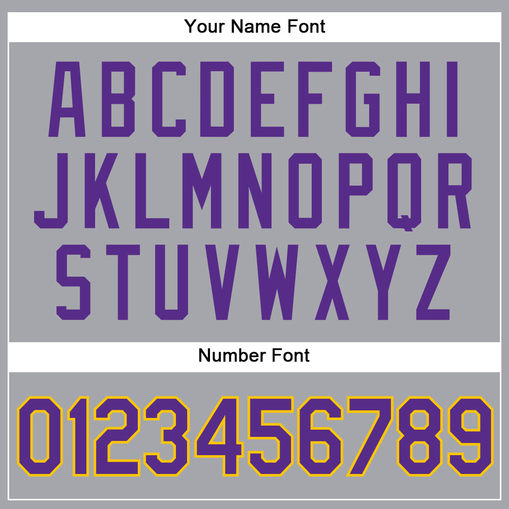 Custom Gray Purple-Gold Authentic Sleeveless Baseball Jersey baseball jersey product view 4