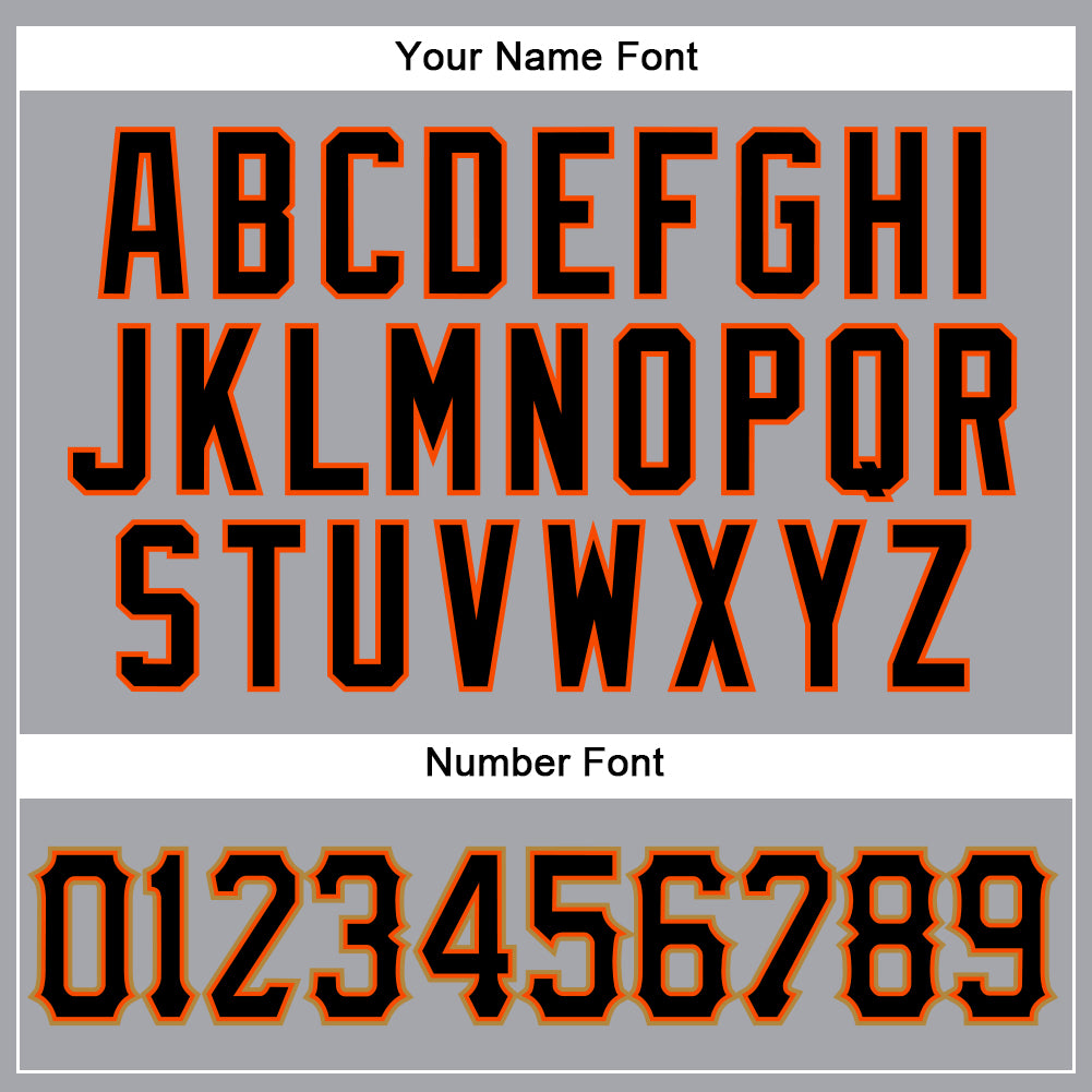 Custom Gray Black-Orange Authentic Sleeveless Baseball Jersey baseball jersey product view 4