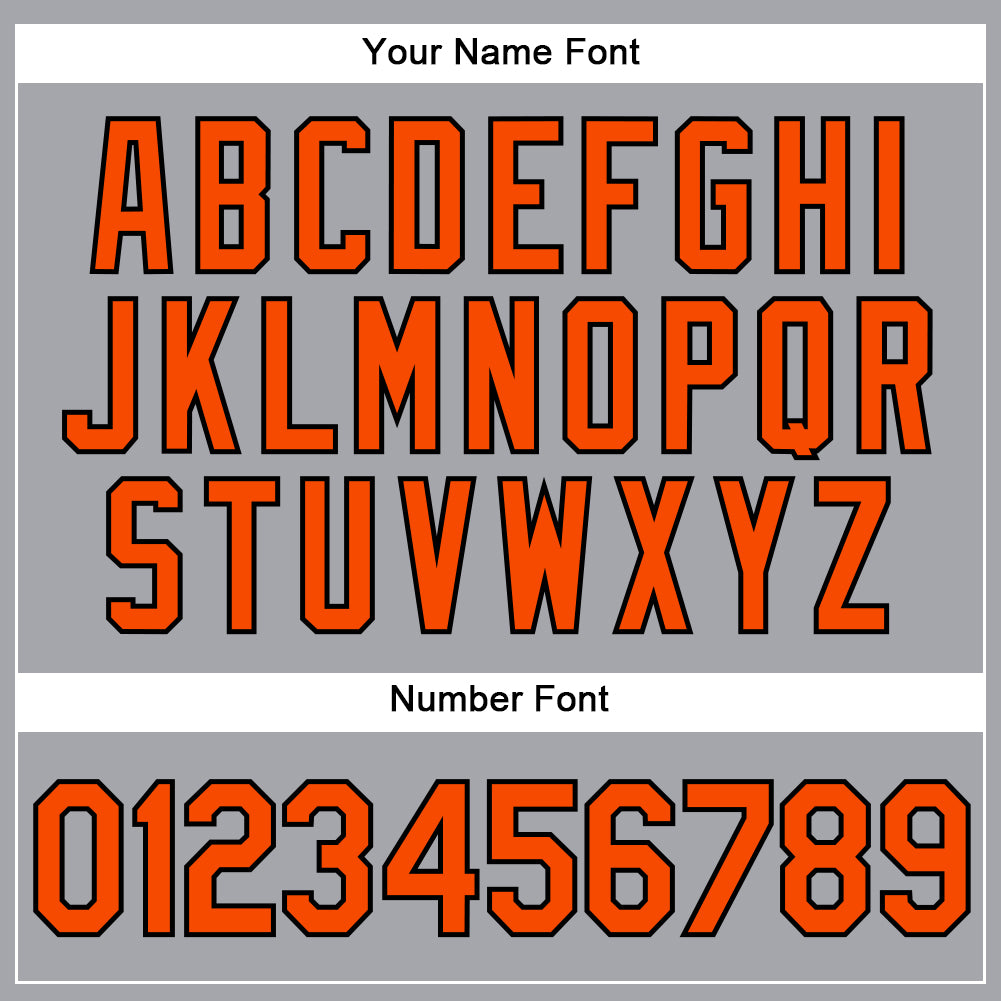 Custom Gray Orange-Black Authentic Sleeveless Baseball Jersey baseball jersey product view 4