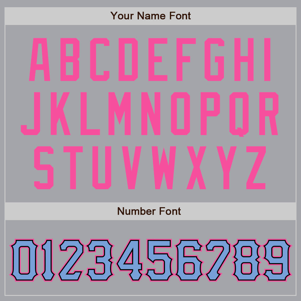Custom Gray Light Blue-Pink Authentic Baseball Jersey baseball jersey product view 4