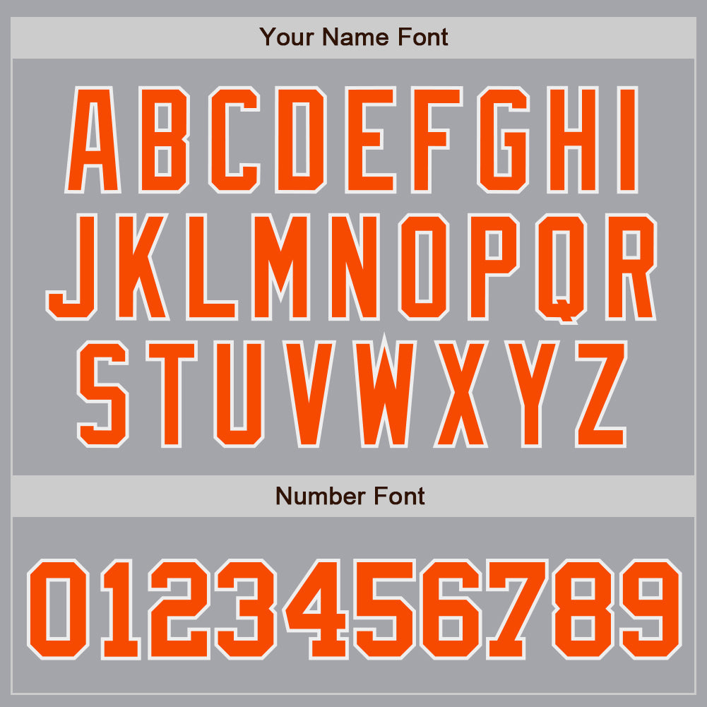 Custom Gray Orange-White Authentic Baseball Jersey baseball jersey product view 5