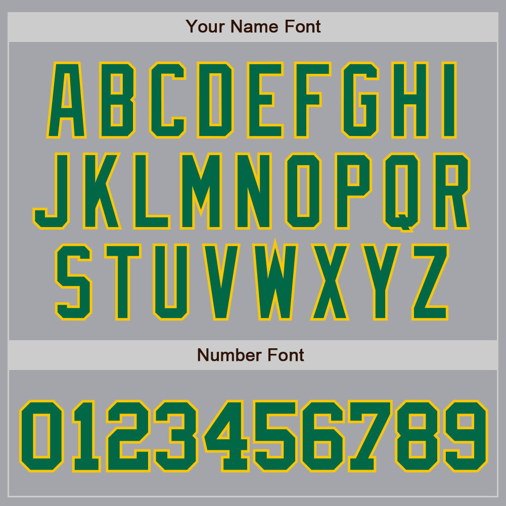 Custom Gray Kelly Green-Gold Authentic Baseball Jersey baseball jersey product view 5