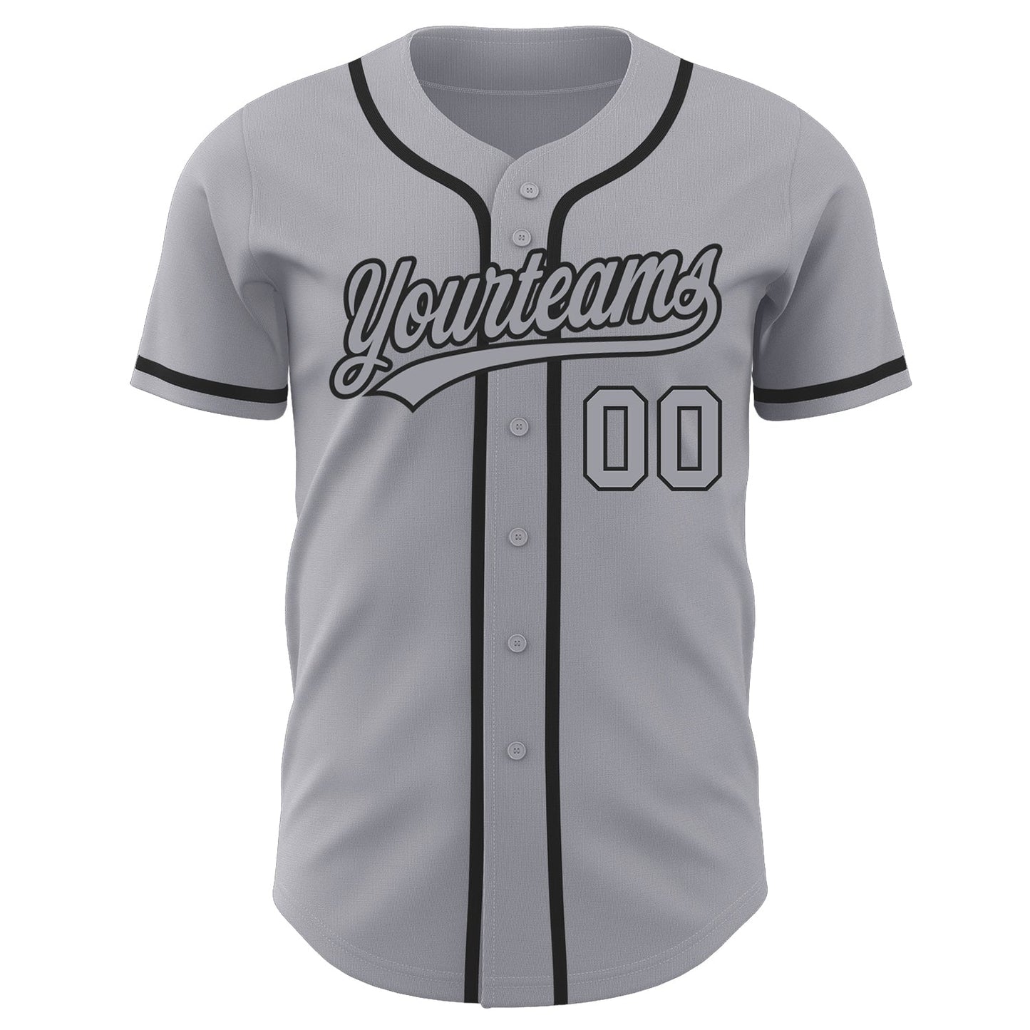 Custom Gray Gray-Black Authentic Baseball Jersey baseball jersey product view 2