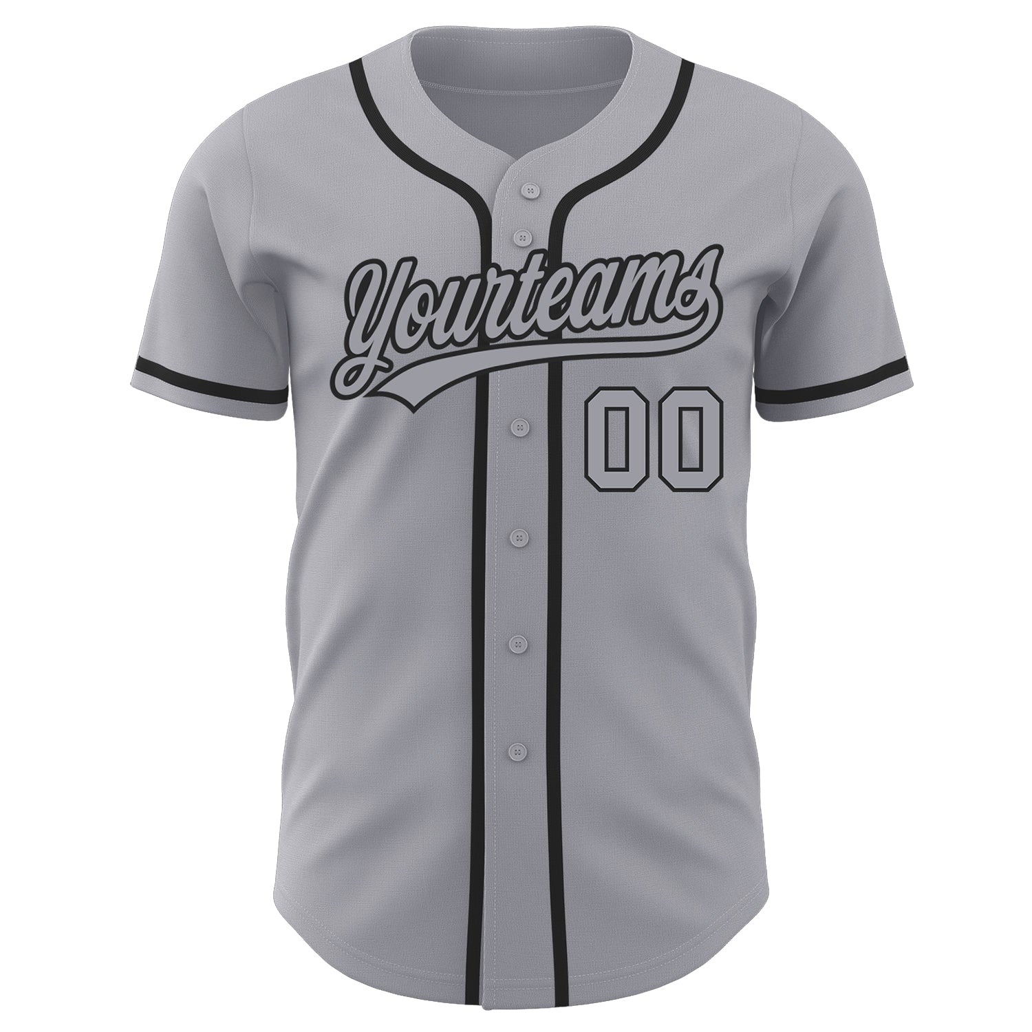 Custom Gray Gray-Black Authentic Baseball Jersey baseball jersey product view 2