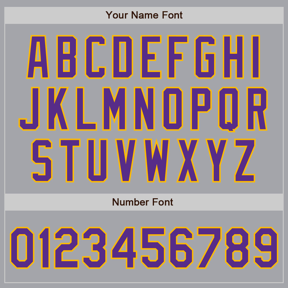 Custom Gray Purple-Gold Authentic Baseball Jersey baseball jersey product view 5