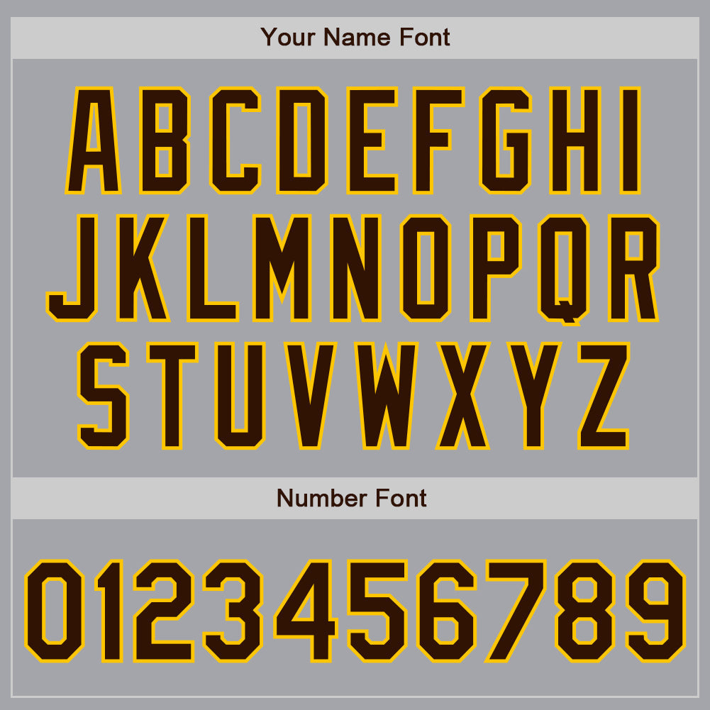 Custom Gray Brown-Gold Authentic Baseball Jersey baseball jersey product view 5