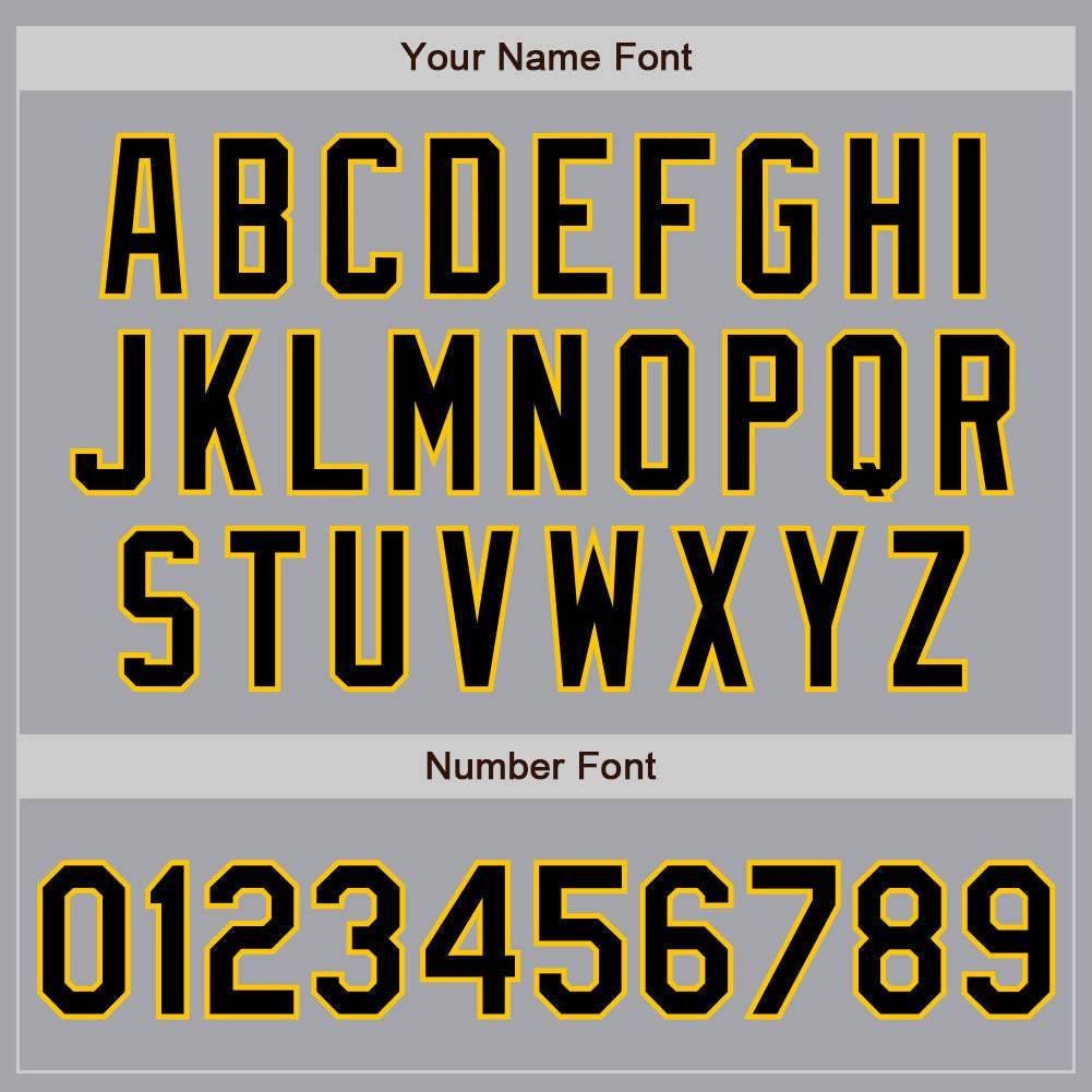 Custom Gray Black-Gold Authentic Baseball Jersey baseball jersey product view 5