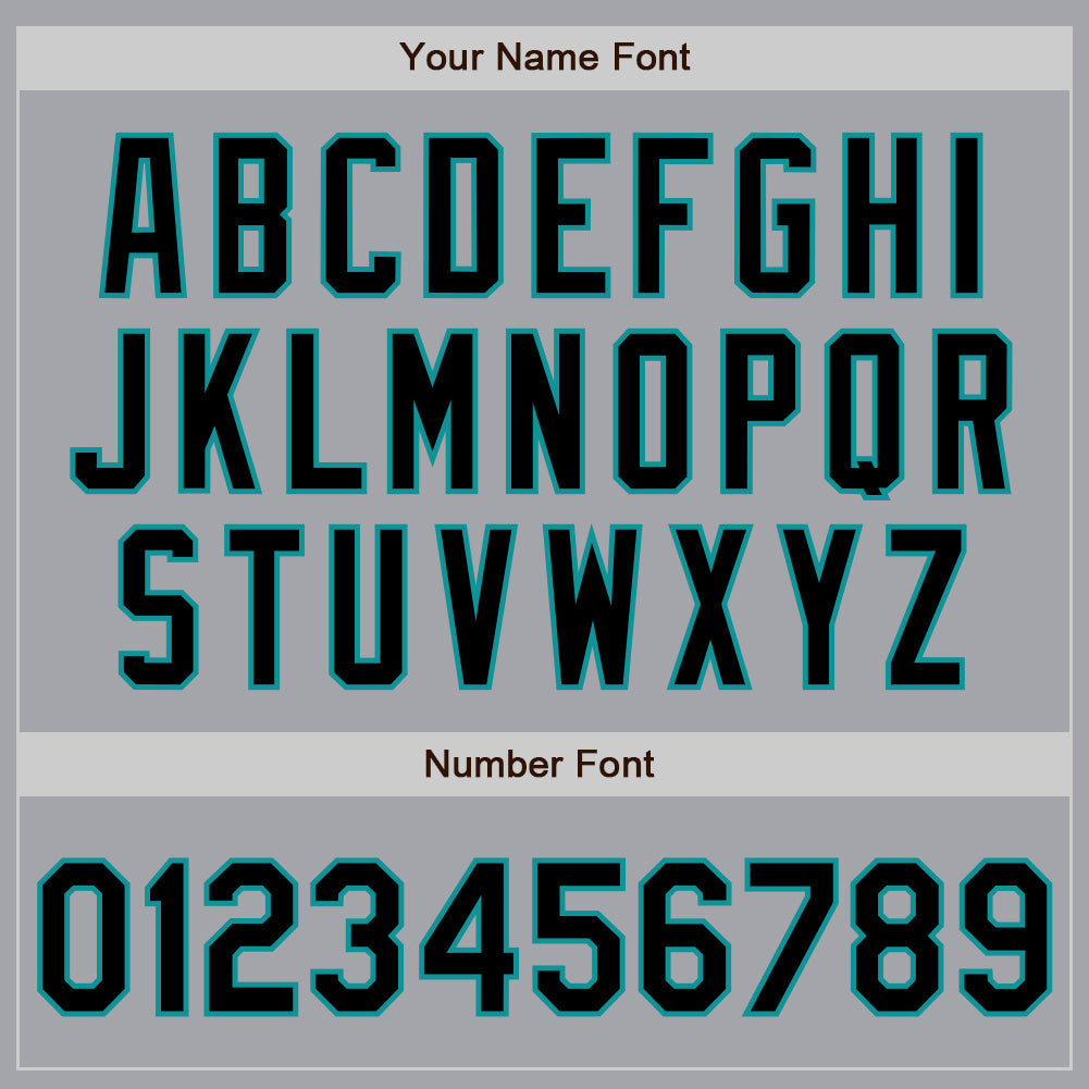 Custom Gray Black-Teal Authentic Baseball Jersey baseball jersey product view 5