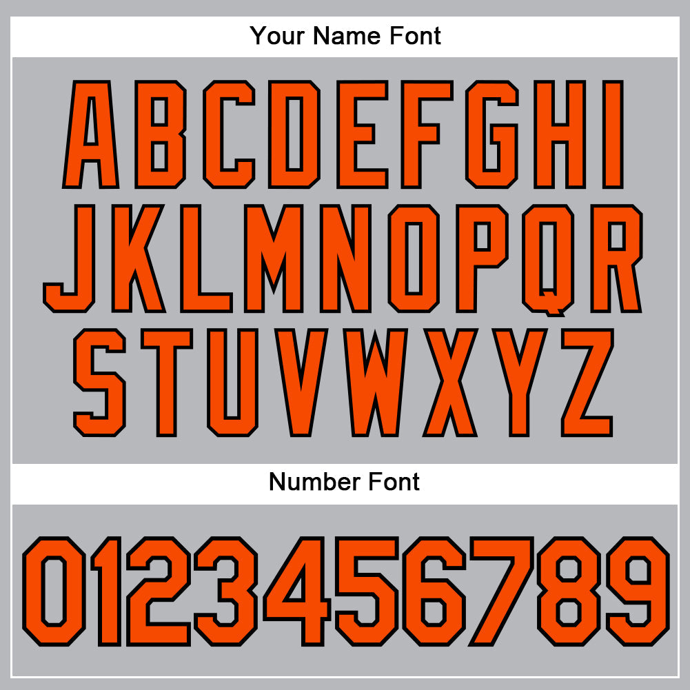 Custom Gray Black Pinstripe Orange Authentic Baseball Jersey baseball jersey product view 5