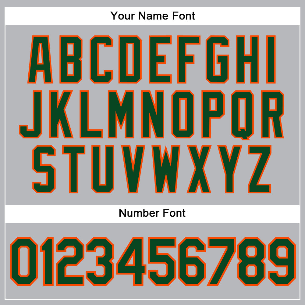 Custom Gray Green Pinstripe Orange Authentic Baseball Jersey baseball jersey product view 5