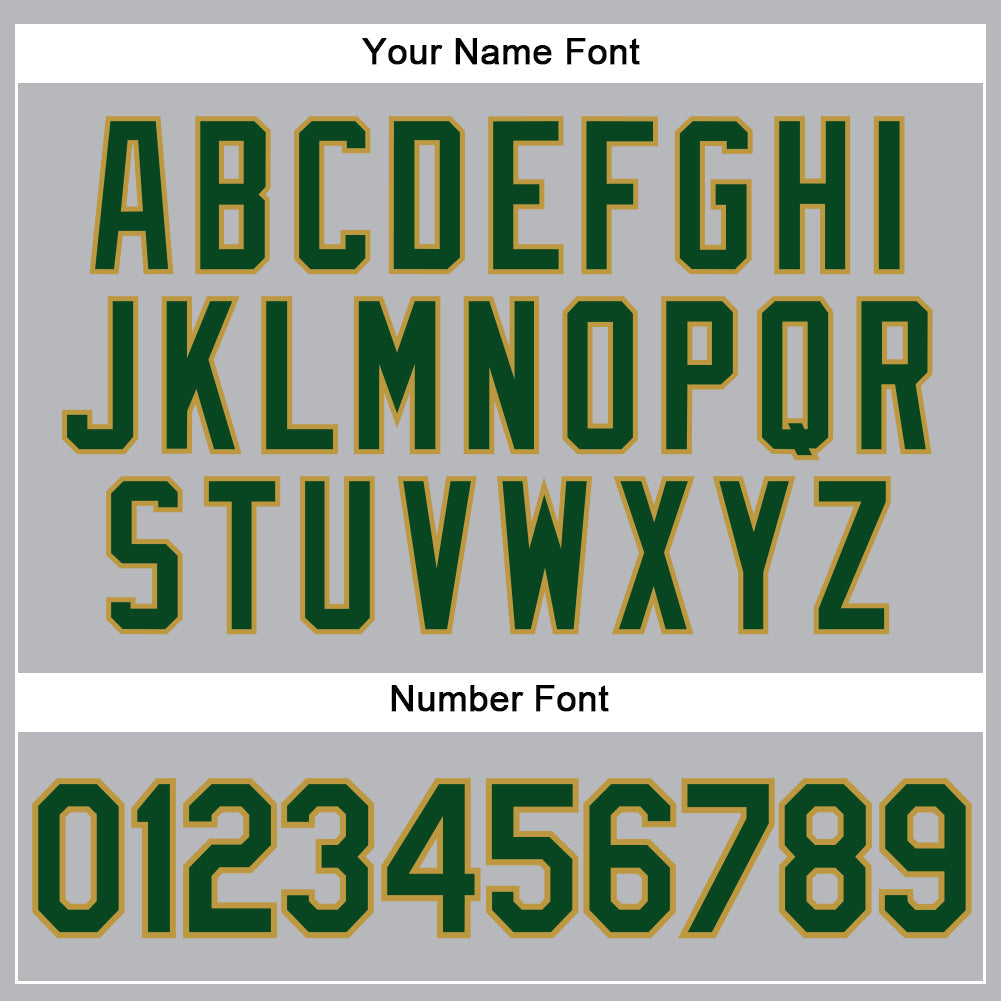 Custom Gray Green Pinstripe Old Gold Authentic Baseball Jersey baseball jersey product view 5