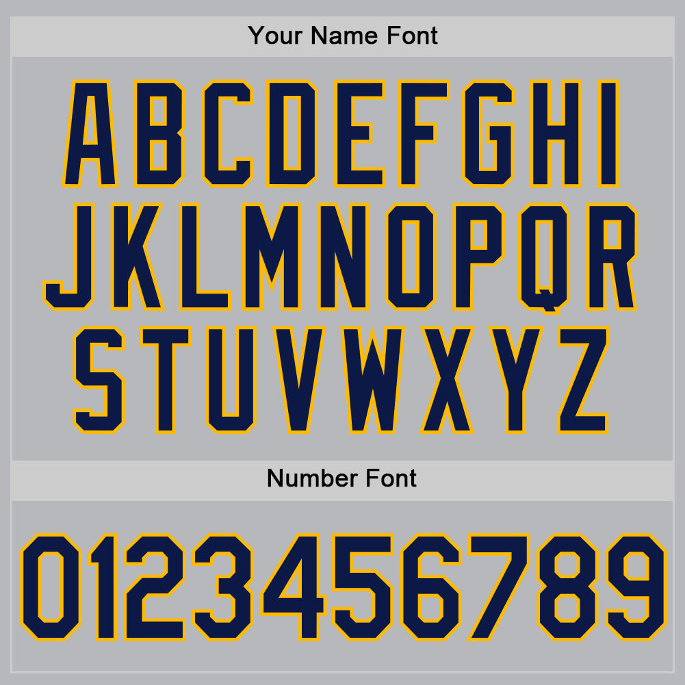 Custom Gray Navy-Gold Authentic Throwback Baseball Jersey baseball jersey product view 5
