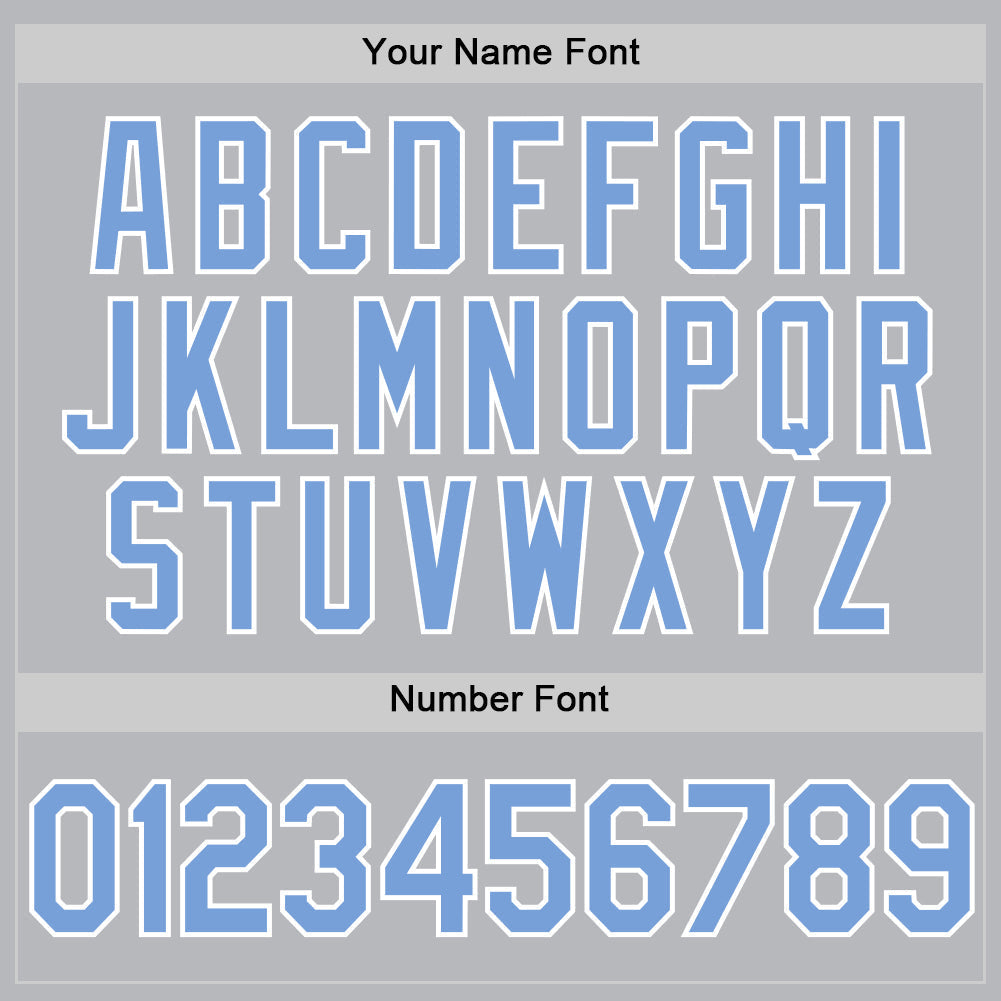 Custom Gray Light Blue-White Authentic Throwback Baseball Jersey baseball jersey product view 5