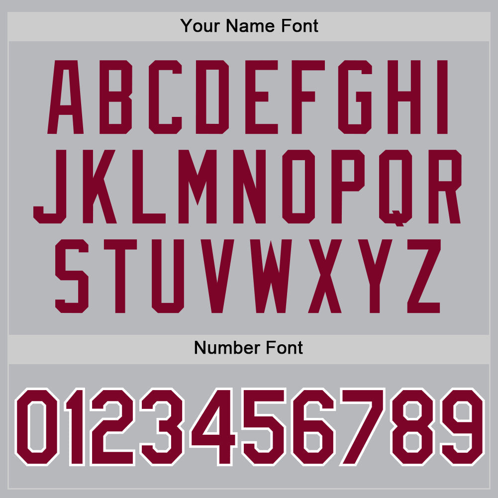 Custom Gray Maroon-White Authentic Throwback Baseball Jersey baseball jersey product view 5