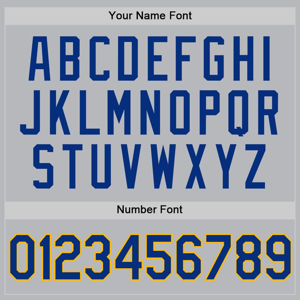 Custom Gray Royal-Gold Authentic Throwback Baseball Jersey baseball jersey product view 5