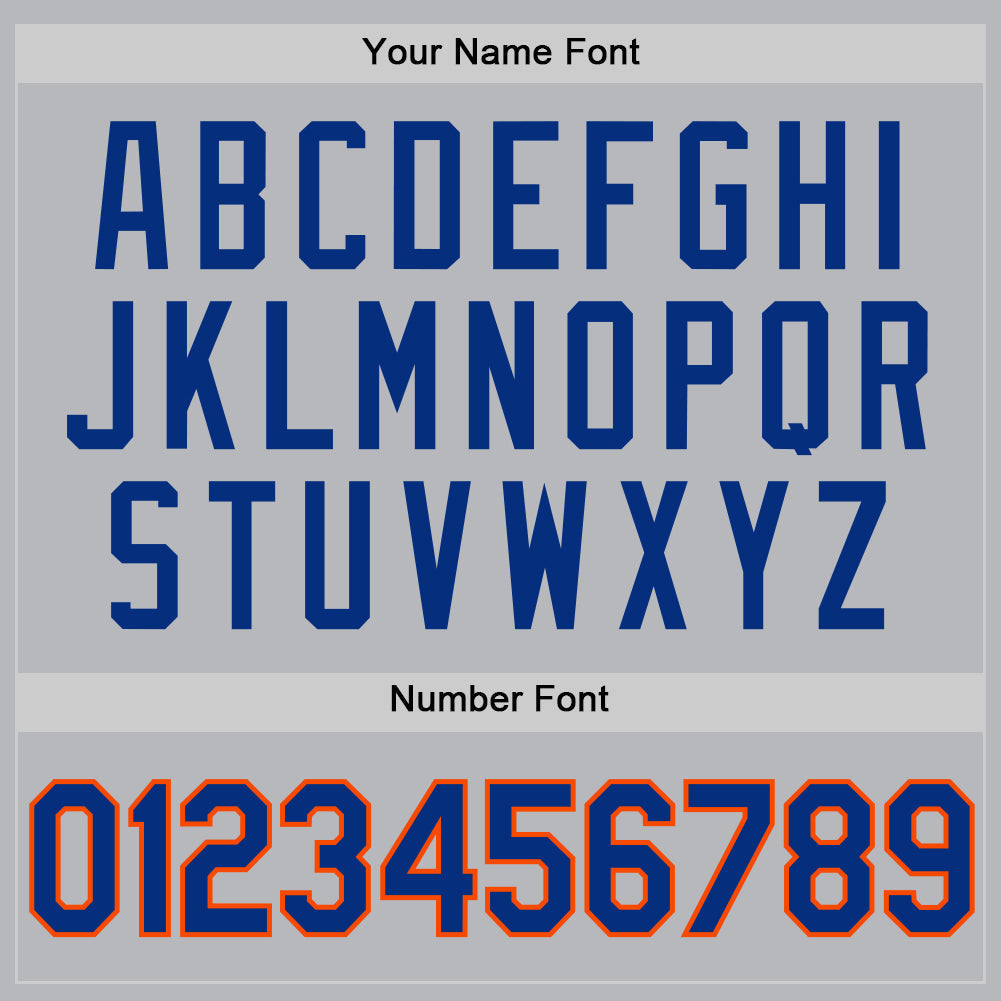 Custom Gray Royal-Orange Authentic Throwback Baseball Jersey baseball jersey product view 5