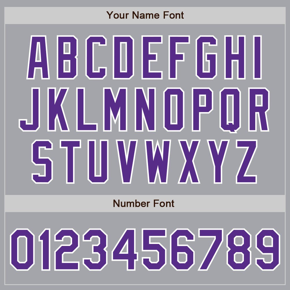 Custom Gray Purple-White Authentic Baseball Jersey baseball jersey product view 5