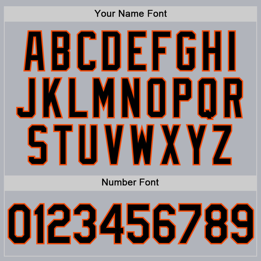 Custom Gray Black-Orange Authentic Throwback Baseball Jersey baseball jersey product view 5