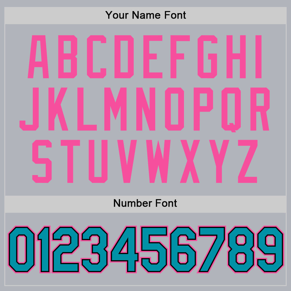 Custom Gray Teal Black-Pink Authentic Throwback Baseball Jersey baseball jersey product view 5