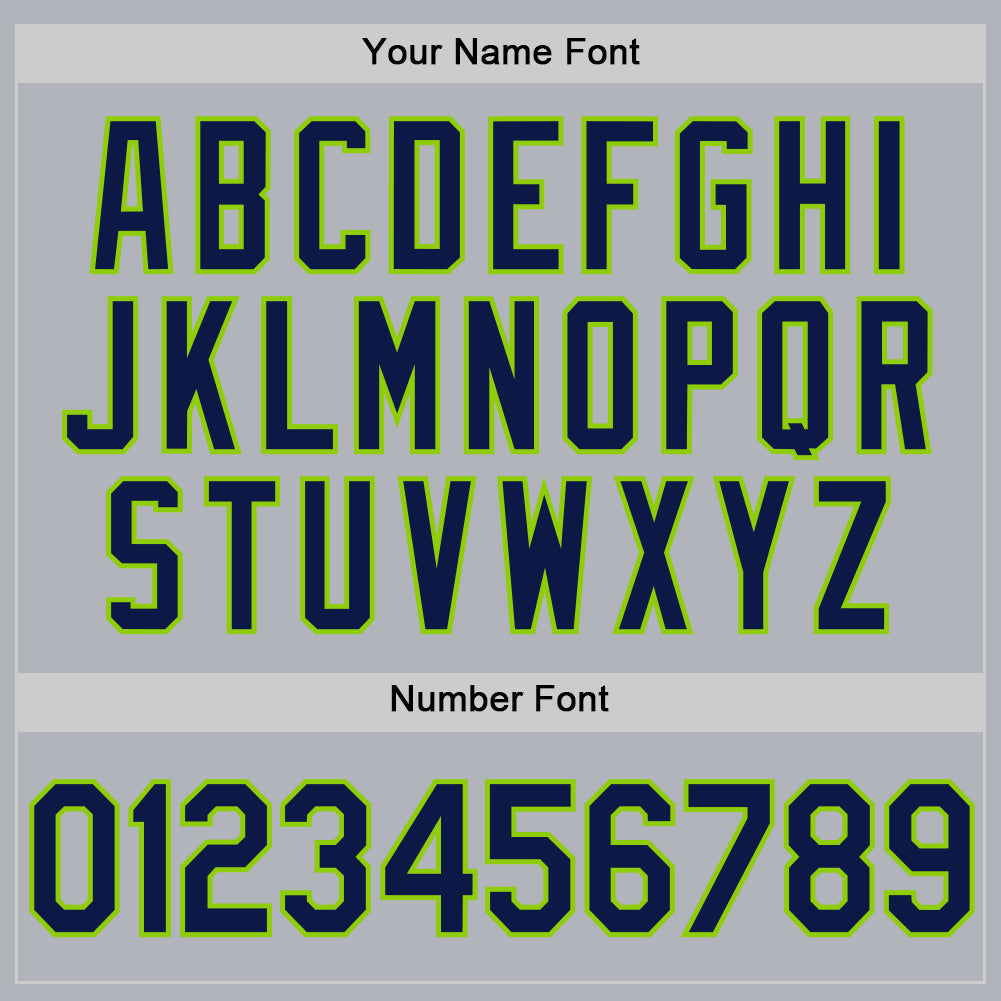 Custom Gray Navy-Neon Green Authentic Throwback Baseball Jersey baseball jersey product view 5