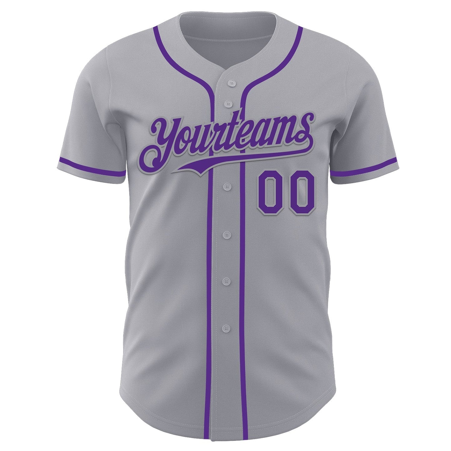 Custom Gray Purple Authentic Baseball Jersey baseball jersey product view 2