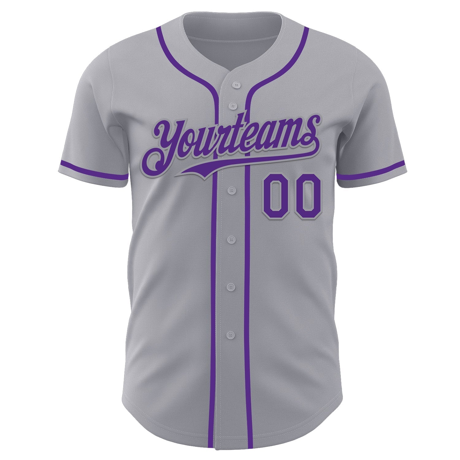 Custom Gray Purple Authentic Baseball Jersey baseball jersey product view 2