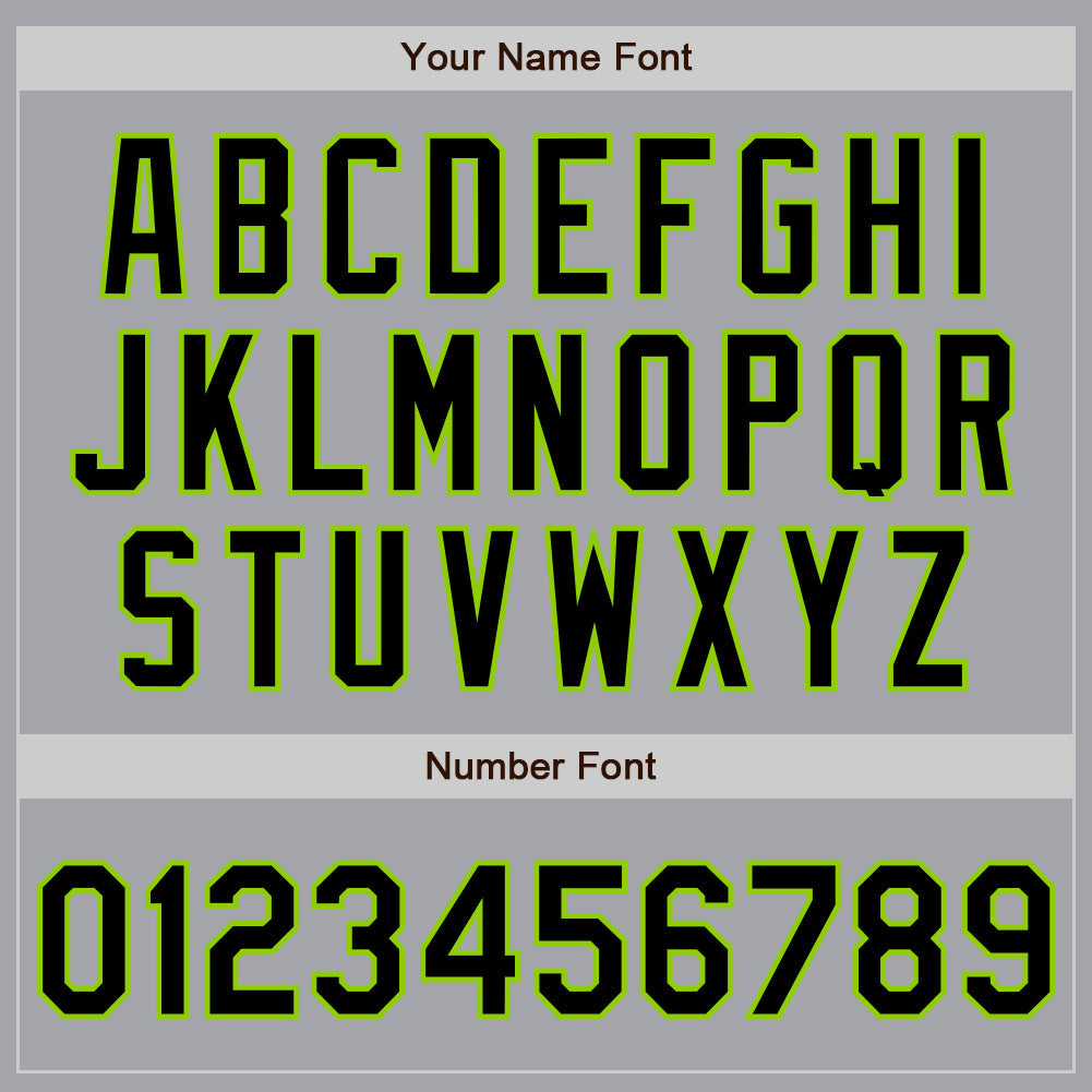 Custom Gray Black-Neon Green Authentic Baseball Jersey baseball jersey product view 5