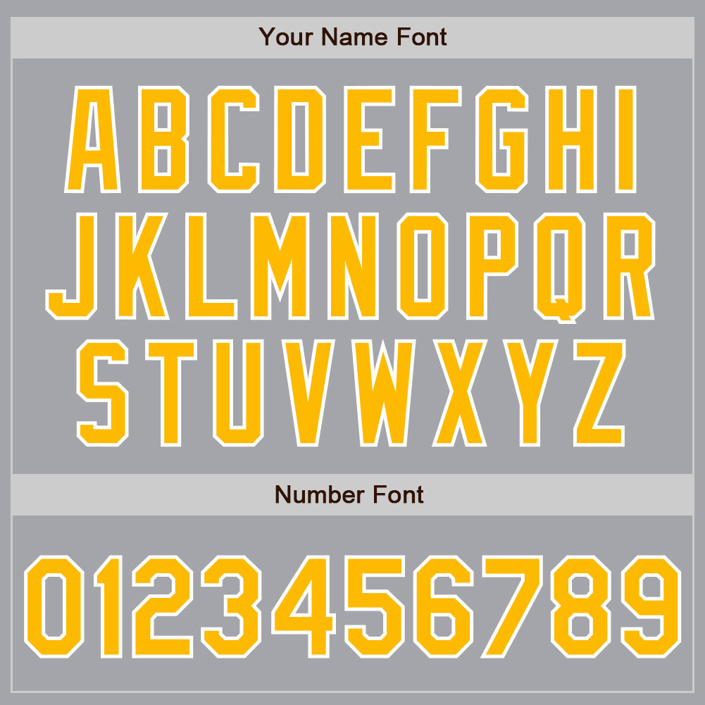 Custom Gray Gold-White Authentic Baseball Jersey baseball jersey product view 5