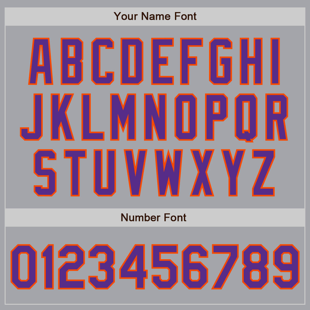 Custom Gray Purple-Orange Authentic Baseball Jersey baseball jersey product view 5