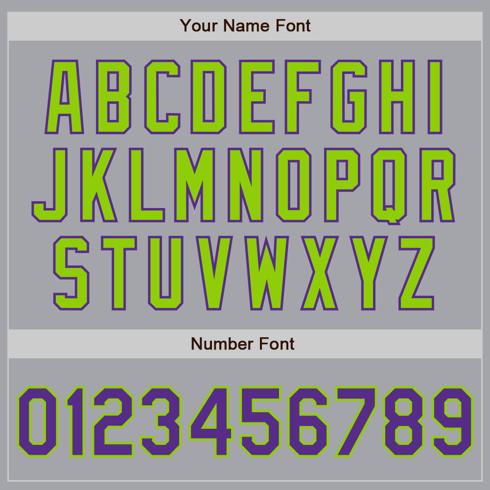 Custom Gray Purple-Neon Green Authentic Baseball Jersey baseball jersey product view 5