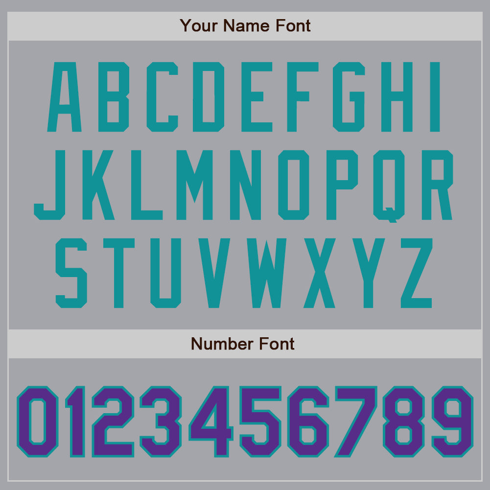 Custom Gray Purple-Teal Authentic Baseball Jersey baseball jersey product view 5