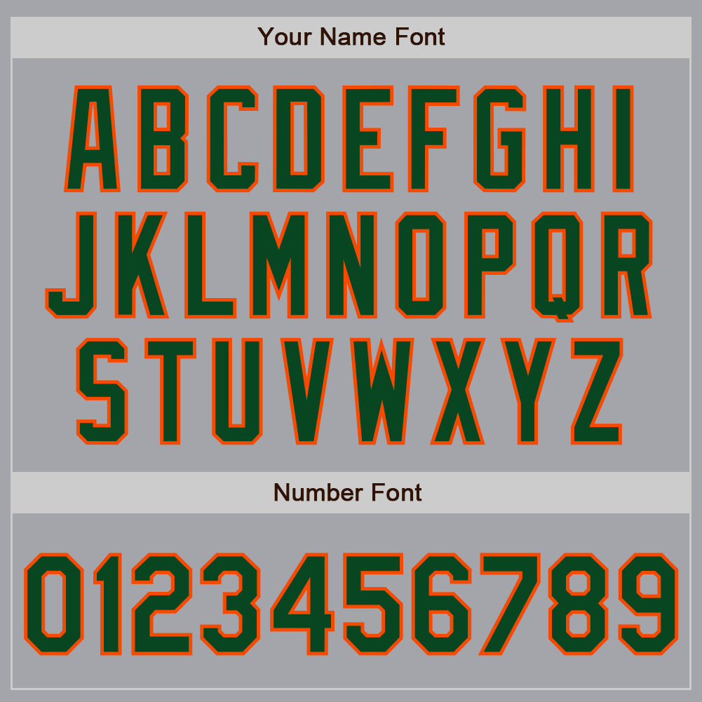 Custom Gray Green-Orange Authentic Baseball Jersey baseball jersey product view 5