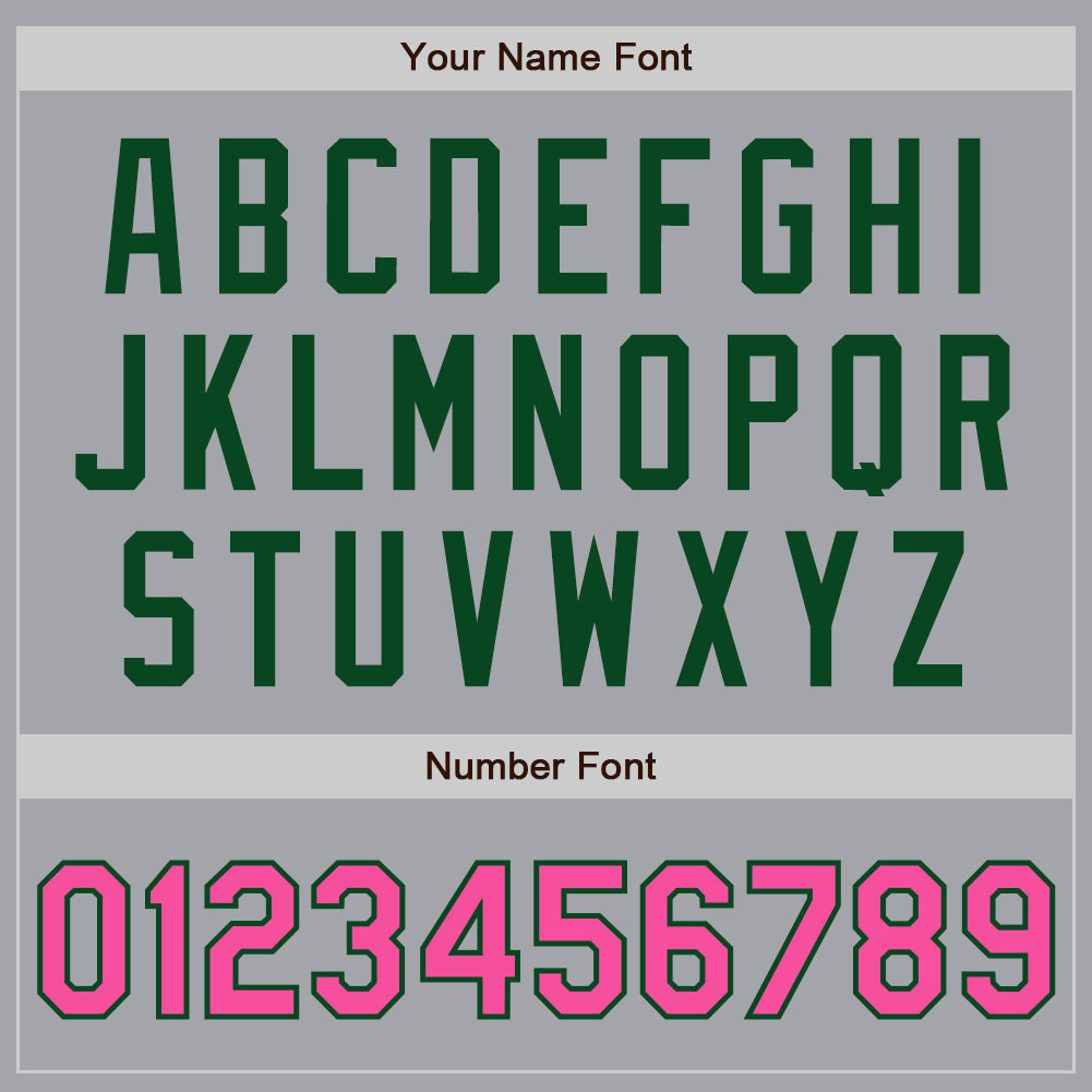 Custom Gray Pink-Green Authentic Baseball Jersey baseball jersey product view 5
