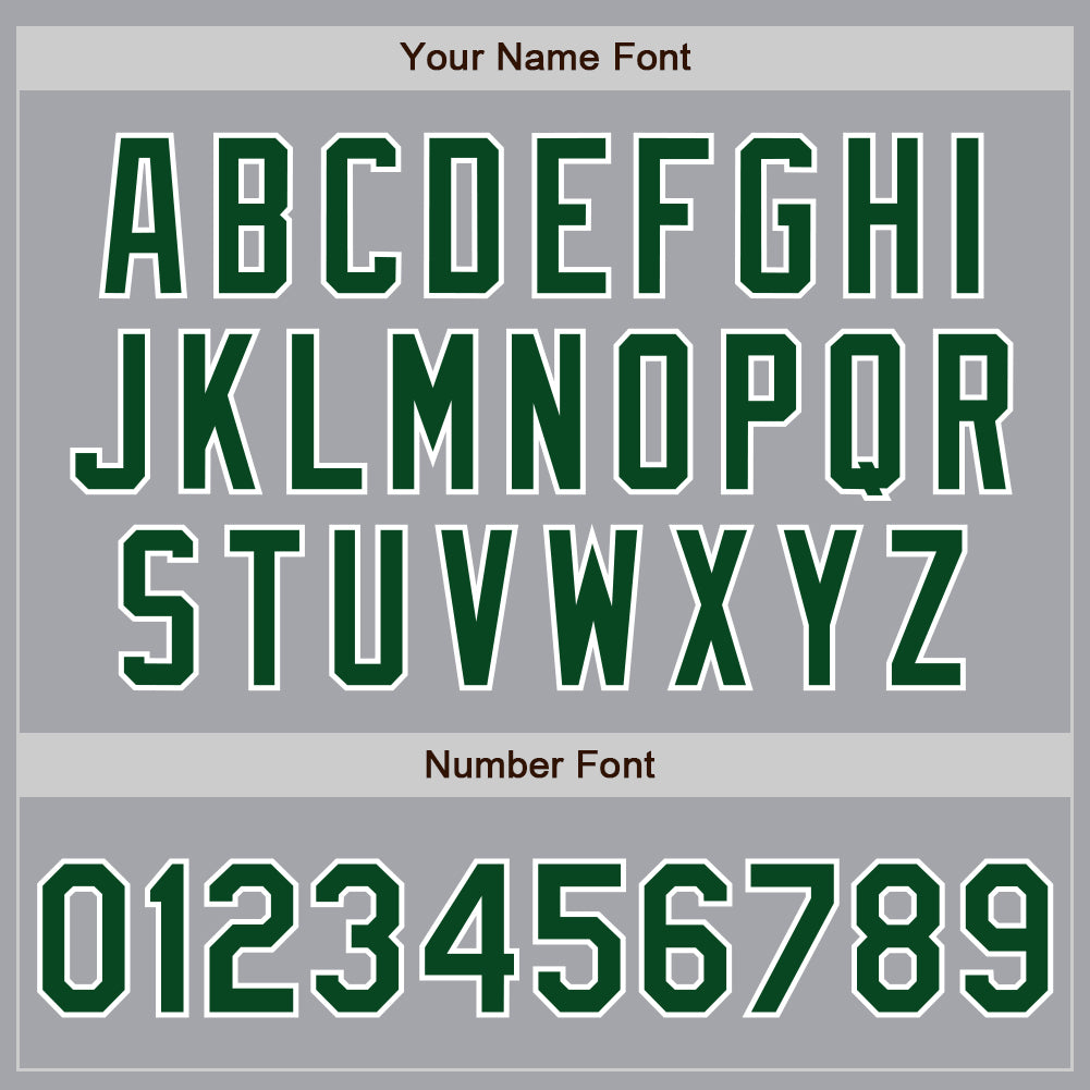 Custom Gray Green-White Authentic Baseball Jersey baseball jersey product view 5