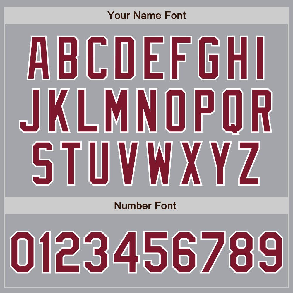 Custom Gray Crimson-White Authentic Baseball Jersey baseball jersey product view 5
