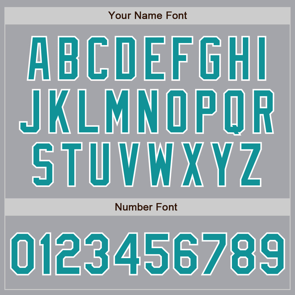 Custom Gray Teal-White Authentic Baseball Jersey baseball jersey product view 5
