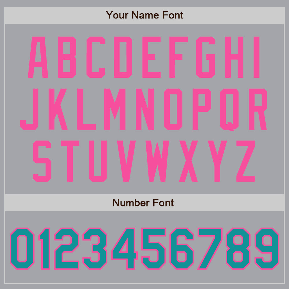 Custom Gray Teal-Pink Authentic Baseball Jersey baseball jersey product view 5