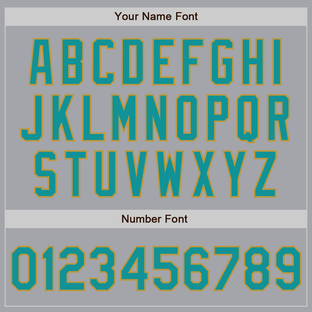 Custom Gray Teal-Old Gold Authentic Baseball Jersey baseball jersey product view 5