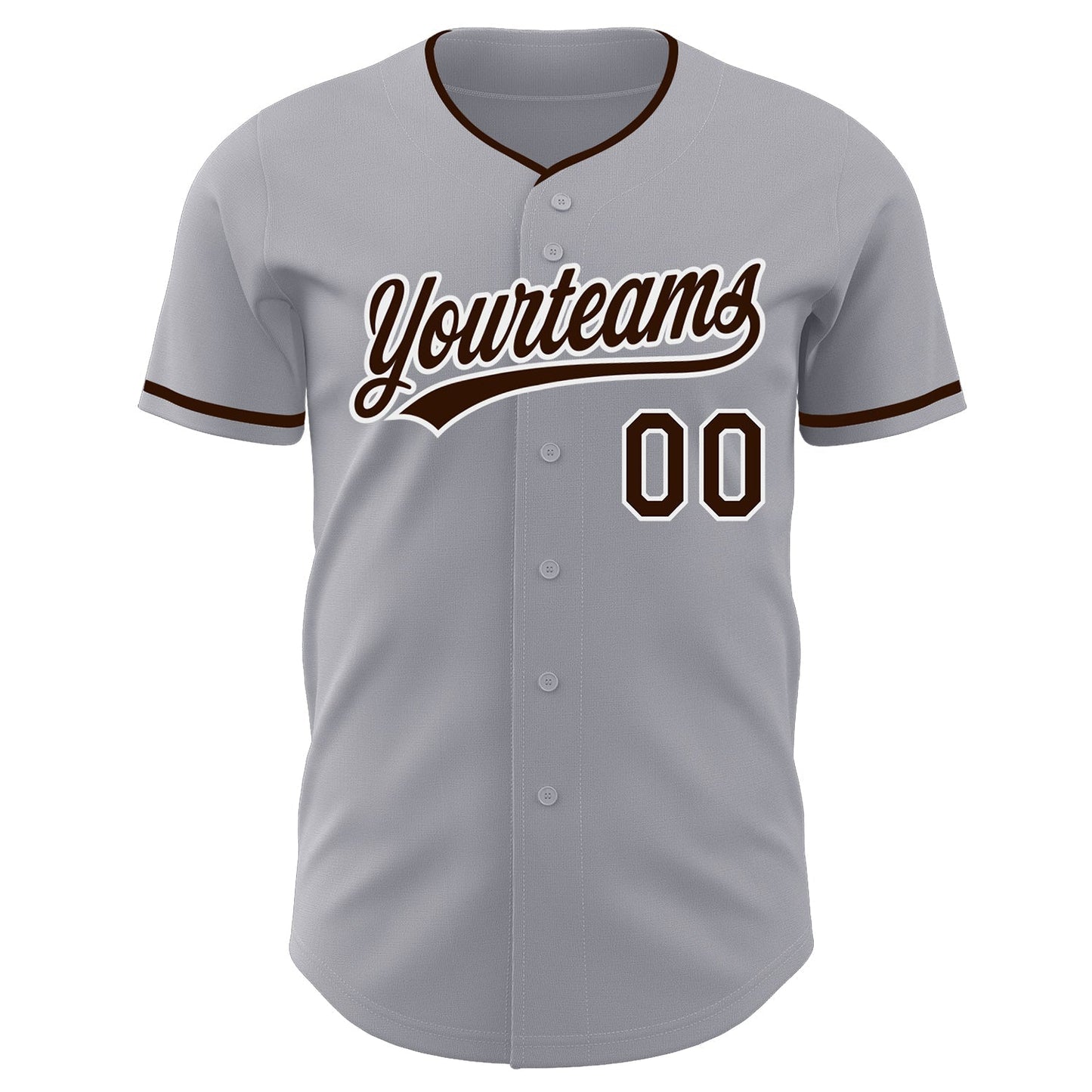 Custom Gray Brown-White Authentic Baseball Jersey baseball jersey product view 2
