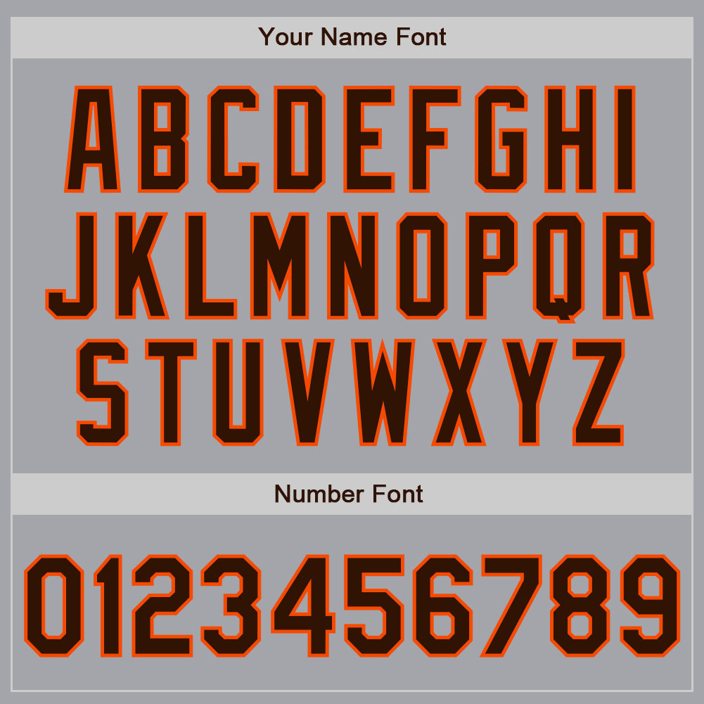 Custom Gray Brown-Orange Authentic Baseball Jersey baseball jersey product view 5