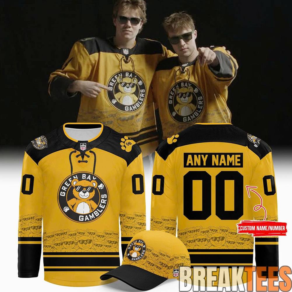 Green Bay Gamblers 2026 Teddy Bear Hockey Jersey Unisex T-shirt, Sweatshirt, Hoodie, Long Sleeve Tee - T-Shirt, Sweatshirt, Hoodie