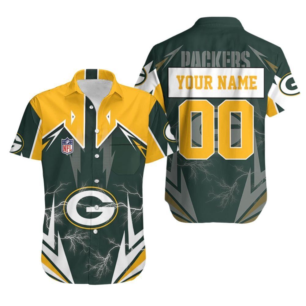 Green Bay Packers Hawaiian Shirt Thunderbolt Custom Jersey 618047 football jersey product view 1