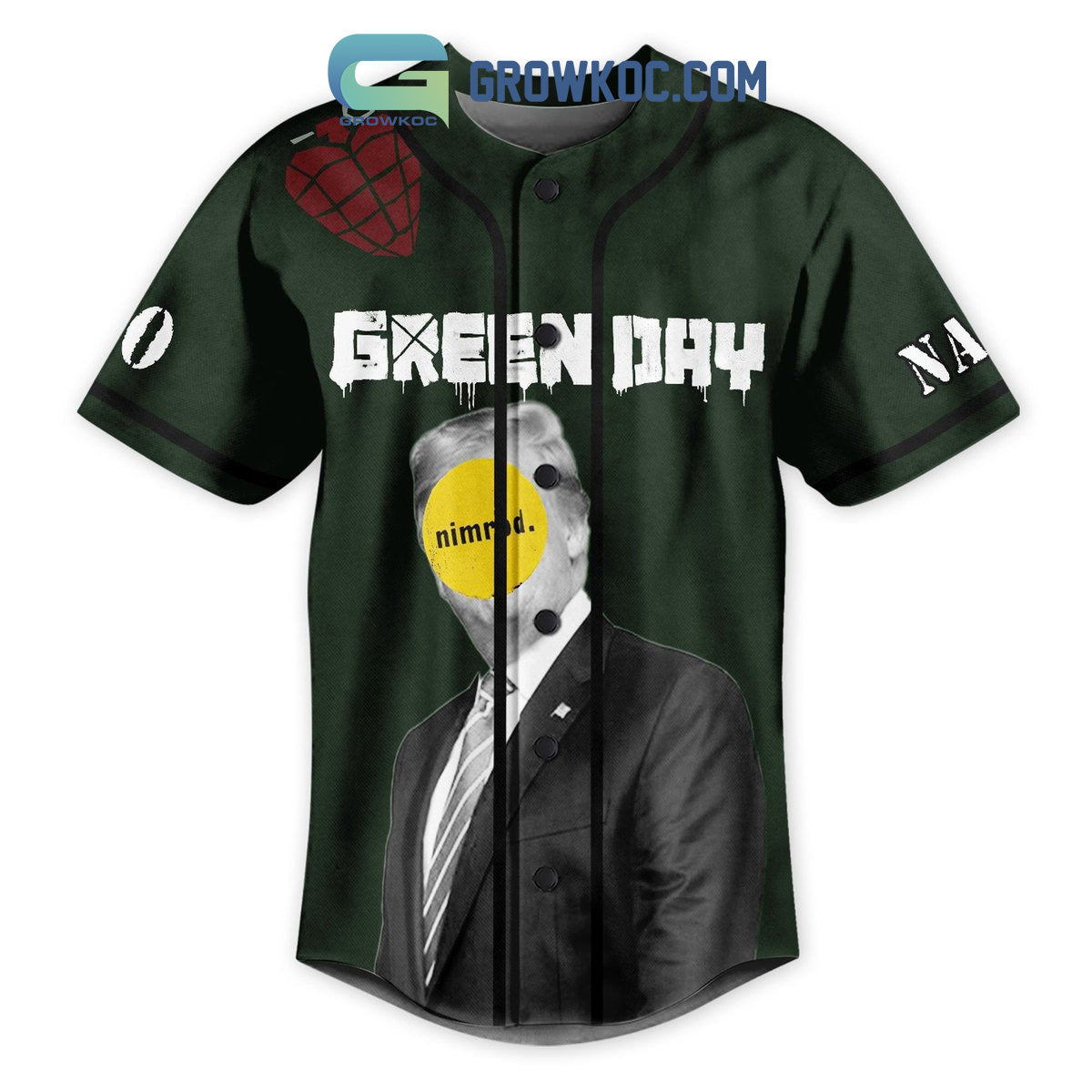 Green Day Nice Guys Finish Last Personalized Baseball Jersey baseball jersey product view 2