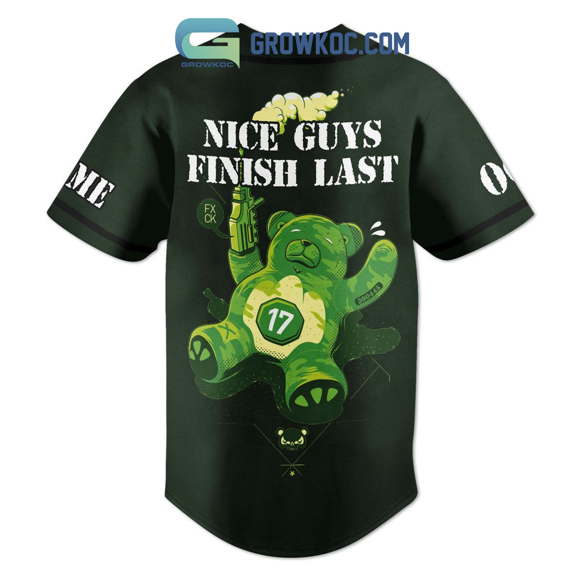 Green Day Nice Guys Finish Last Personalized Baseball Jersey baseball jersey product view 3